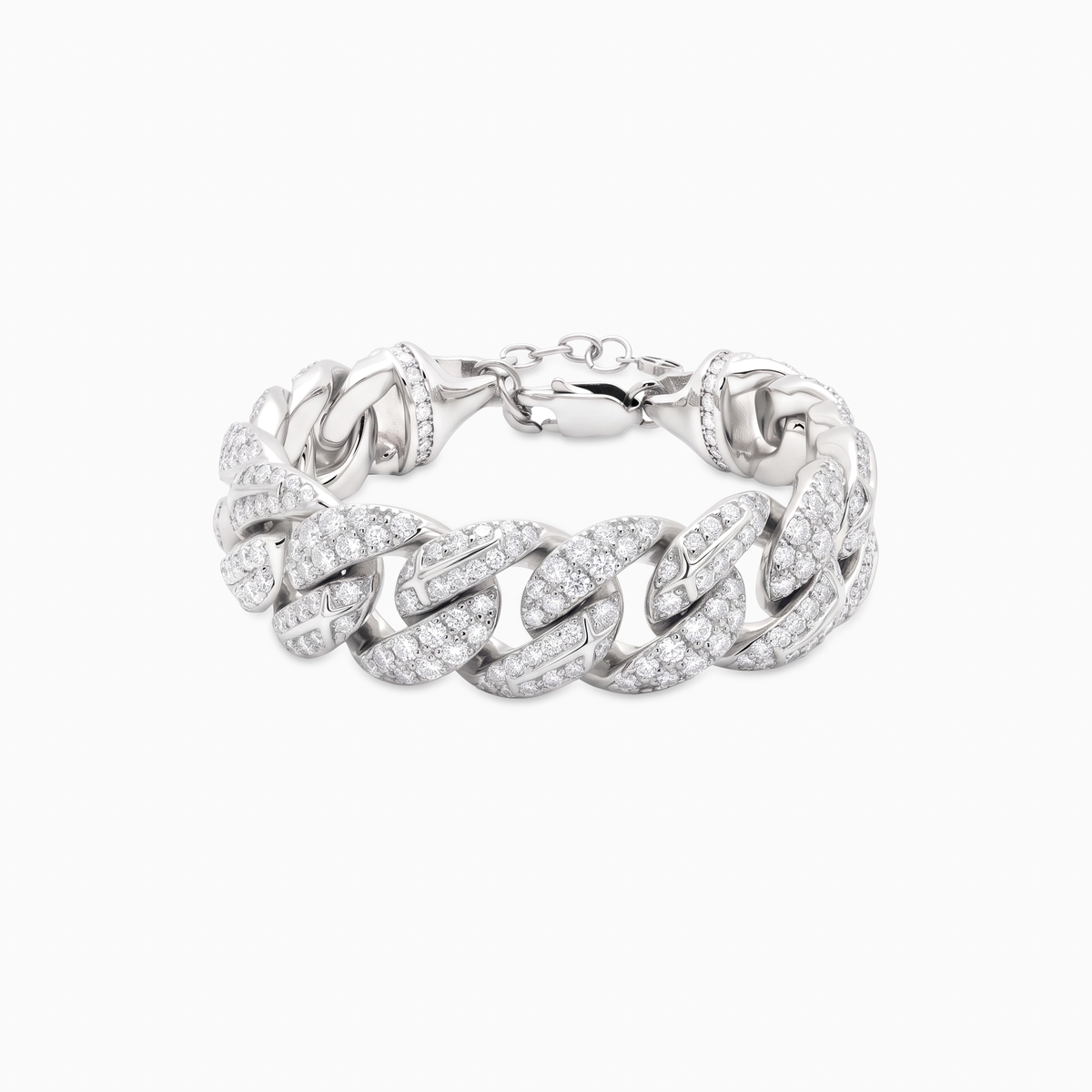 Bracelet Iced Icon Cuban link 15mm - Argenté