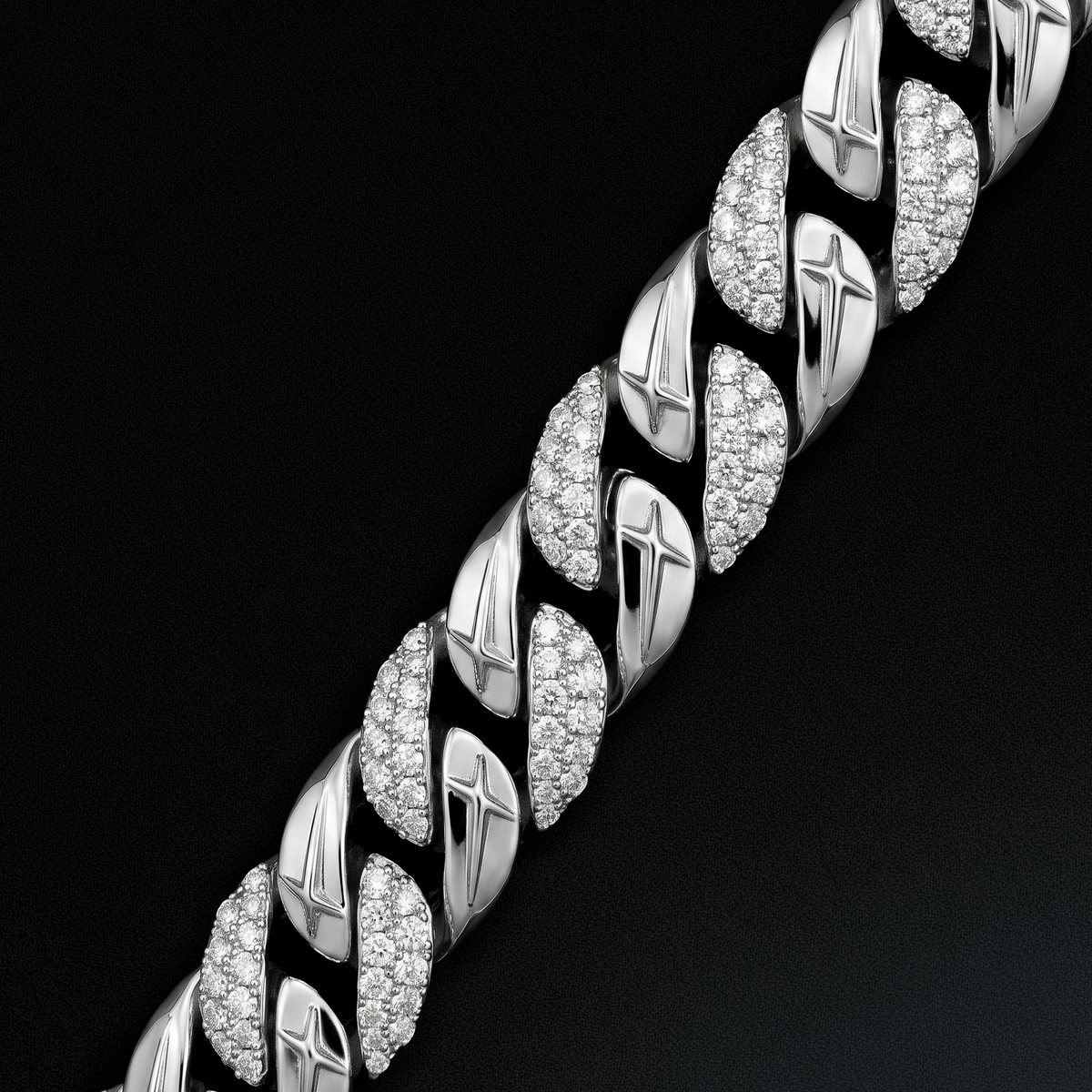 Chaîne Iced Icon Cuban link 8mm 1/2 Argentée