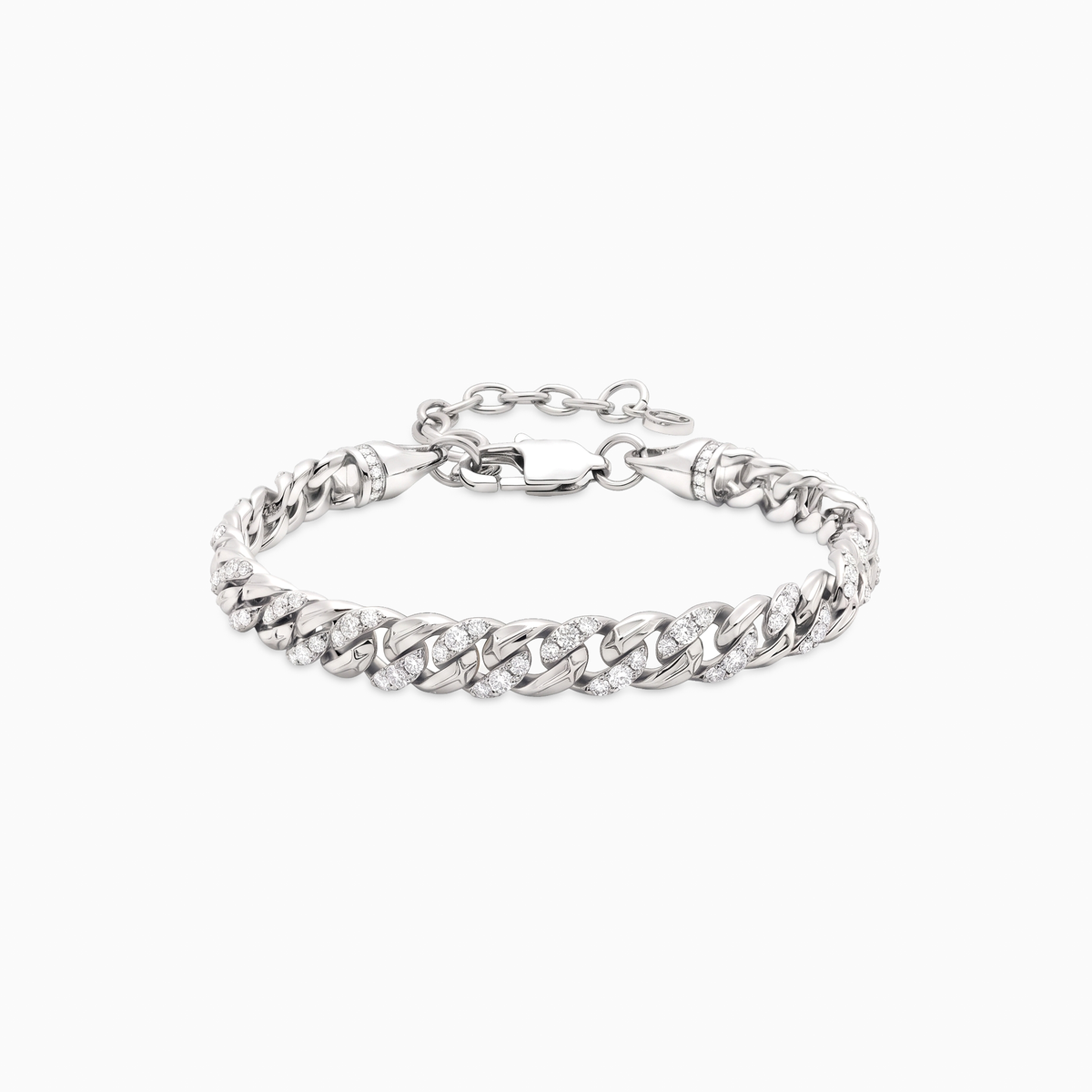 Bracelet Iced Icon Cuban link 6mm 1/2 - Argenté