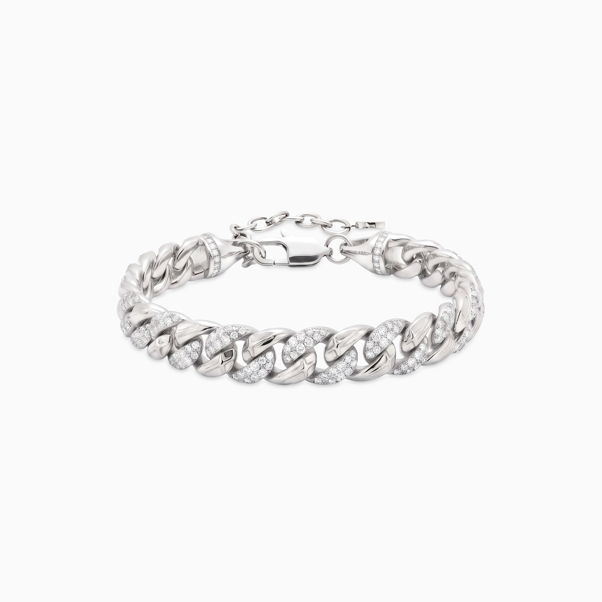Bracelet Iced Icon Cuban link 8mm 1/2 - Argenté