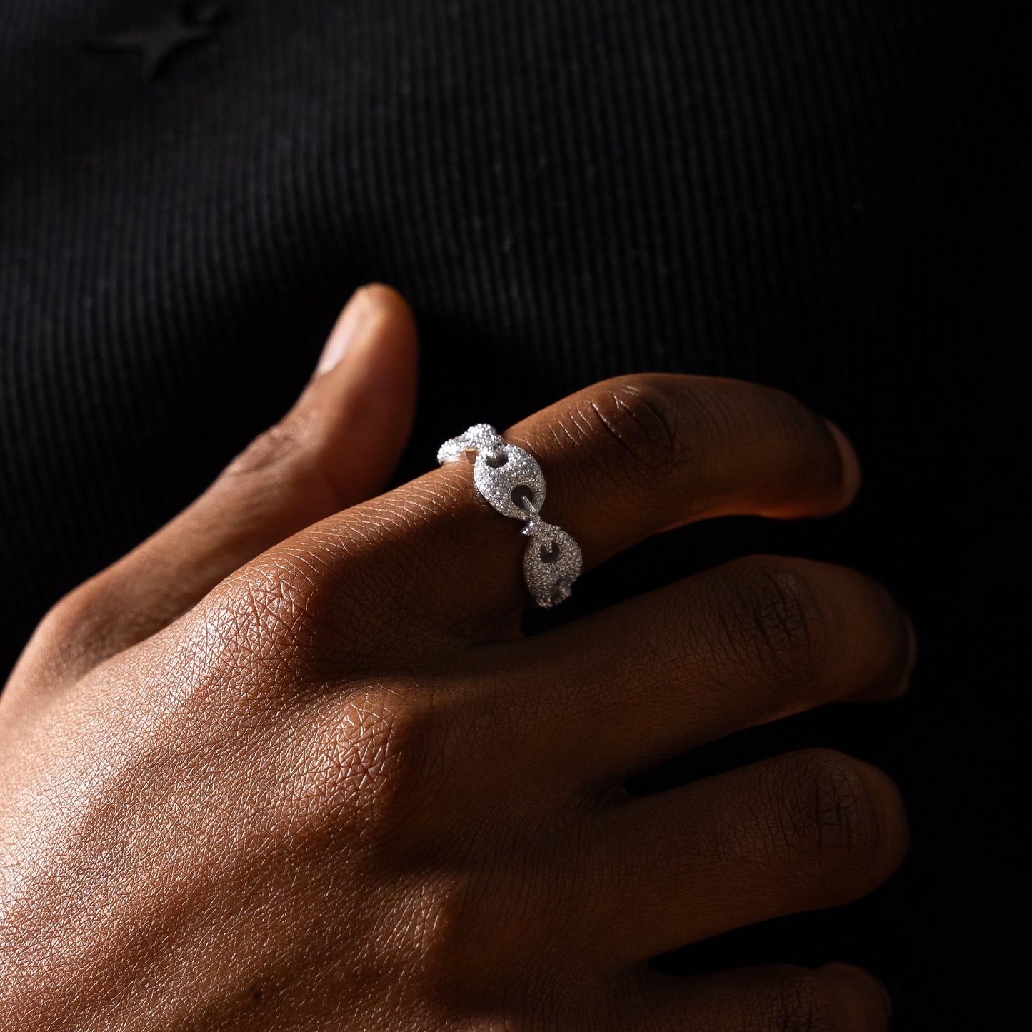 Iced Coffee Beans ring - Argenté