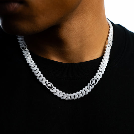 Signature Prong Link Chain 10mm Silver