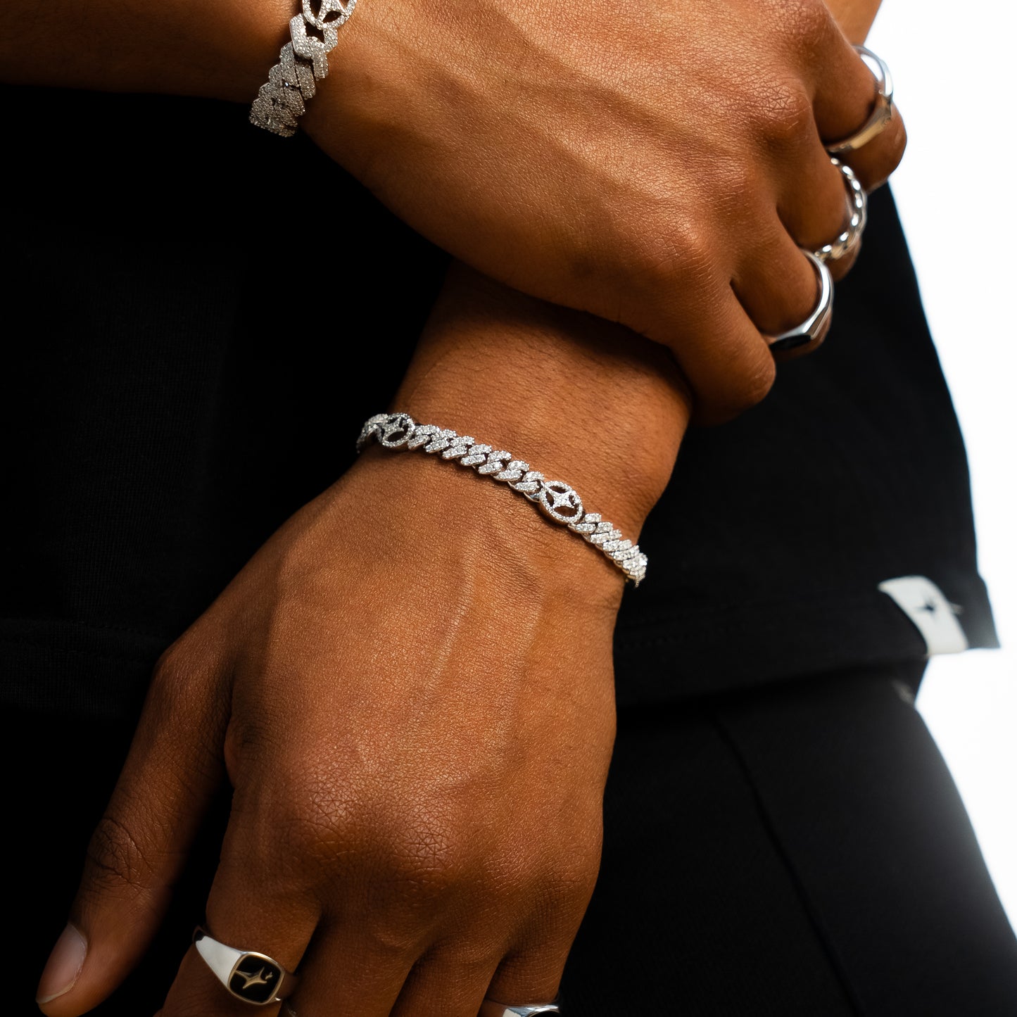 Signature Iced Cuban link Bracelet 5 mm Silver