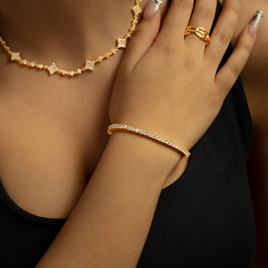 Bracelet Tennis 3 mm doré