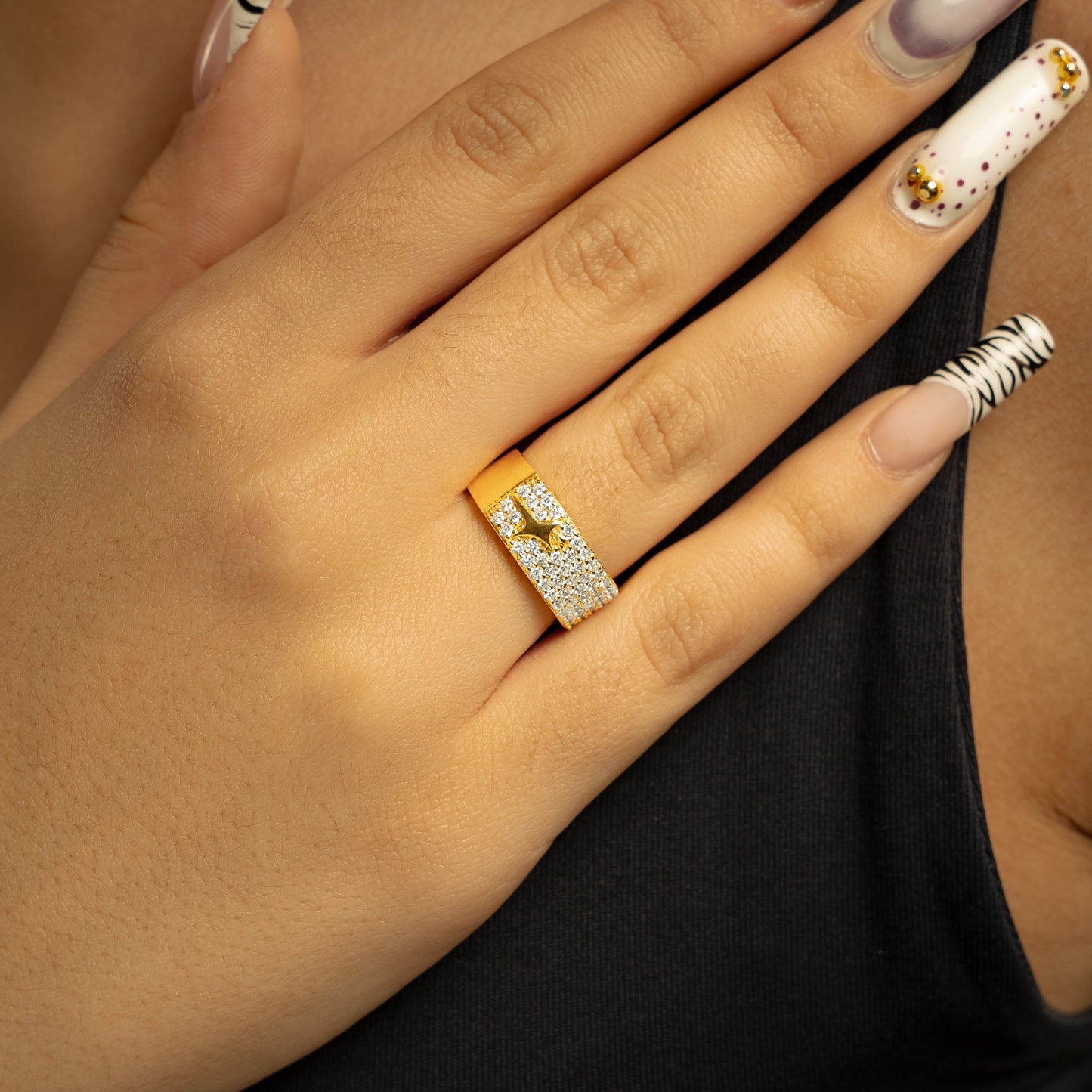 Iced band signature dorée