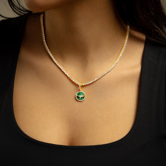 Médaillon Signature Doré - Motif Vert