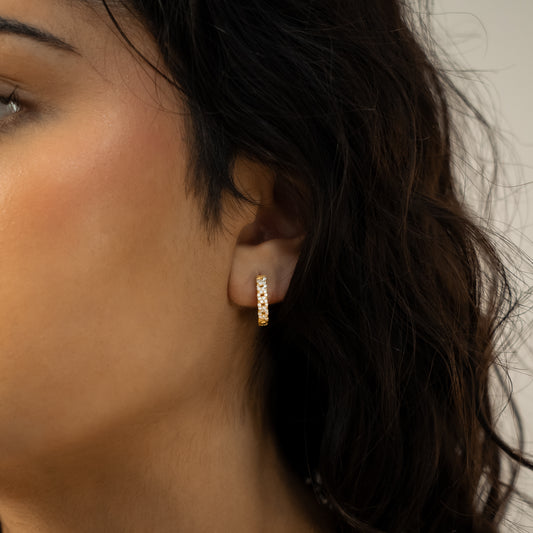 Iced cuban link earrings dorées