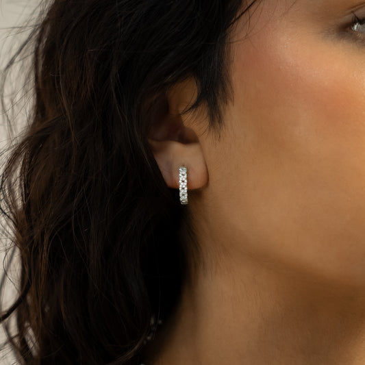 Iced cuban link earrings argentées