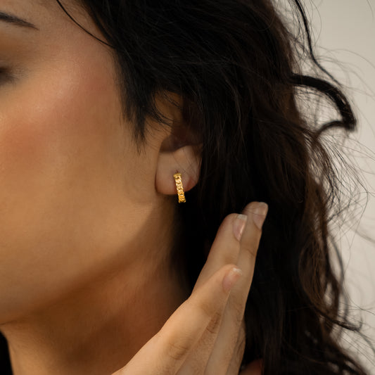 Cuban link earrings dorées