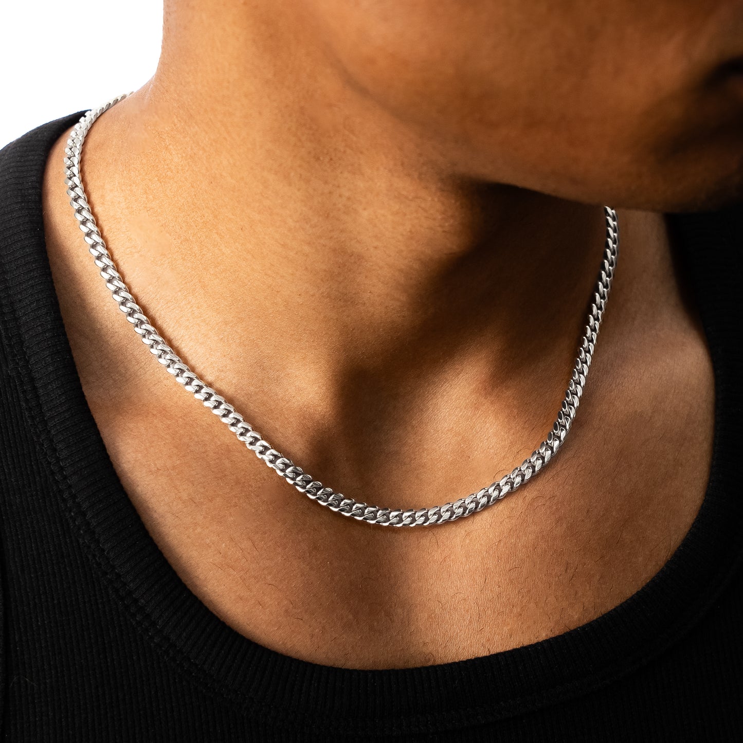 Cuban link chain 5 mm silver