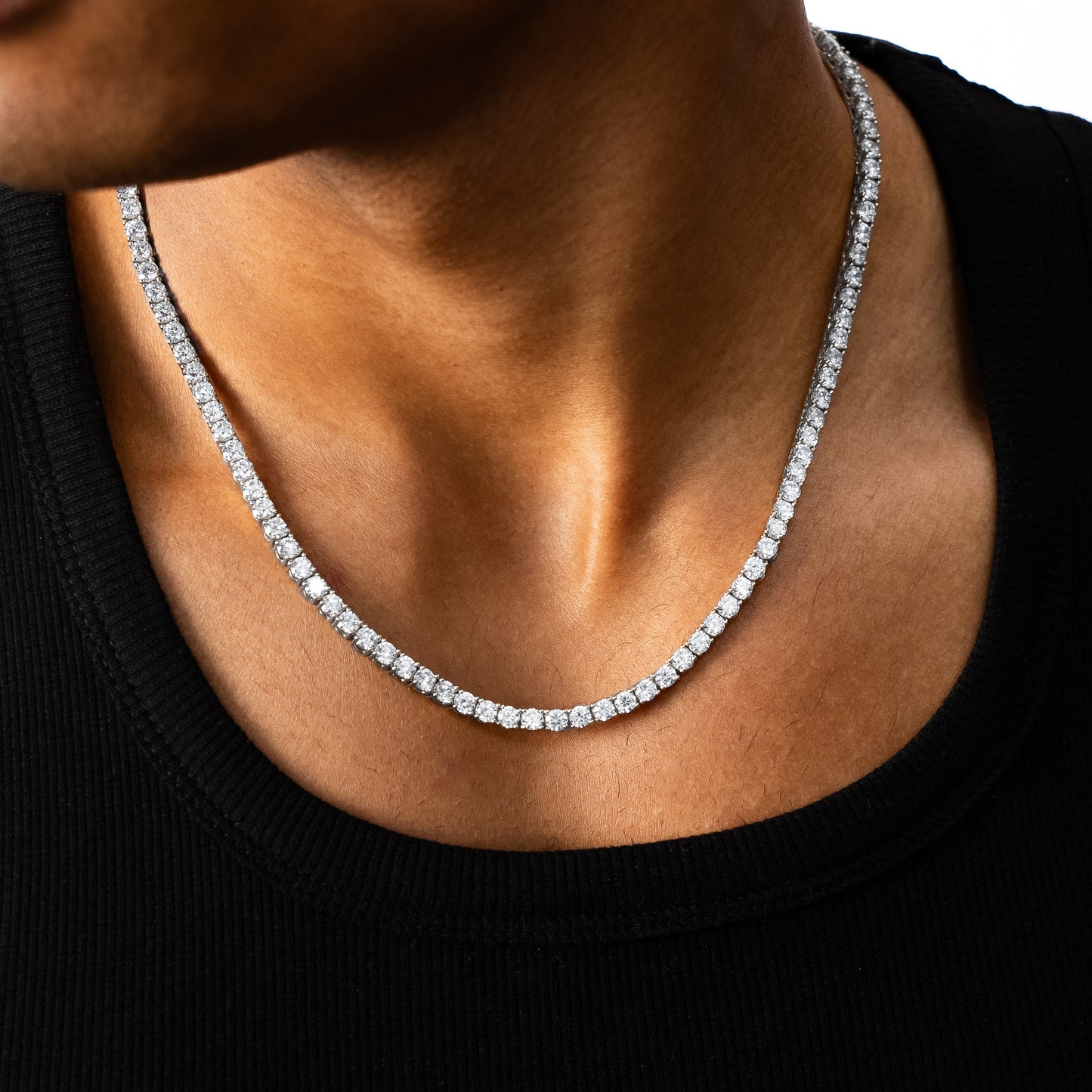 Chaîne Tennis 4 mm argentée