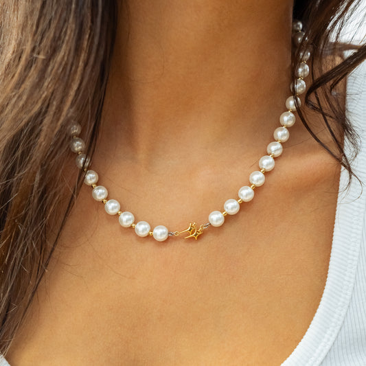 Chaîne Pearl Double Stars Dorée