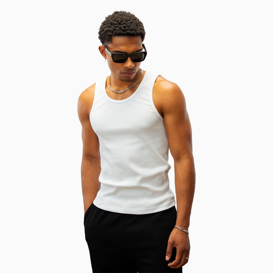 Rib Tank Signature - Blanc