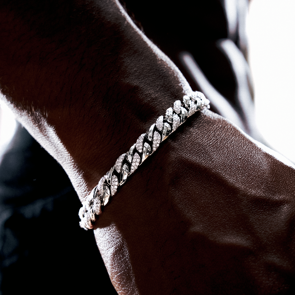 Bracelet Iced Icon Cuban link 8mm 1/2 - Argenté