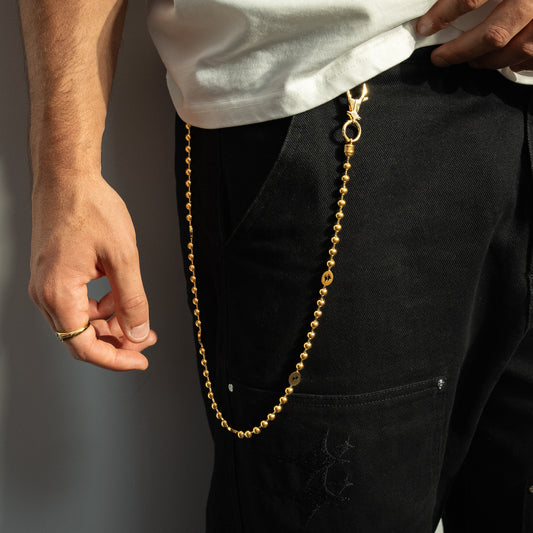 Wallet Chain Bead link Signature Gold