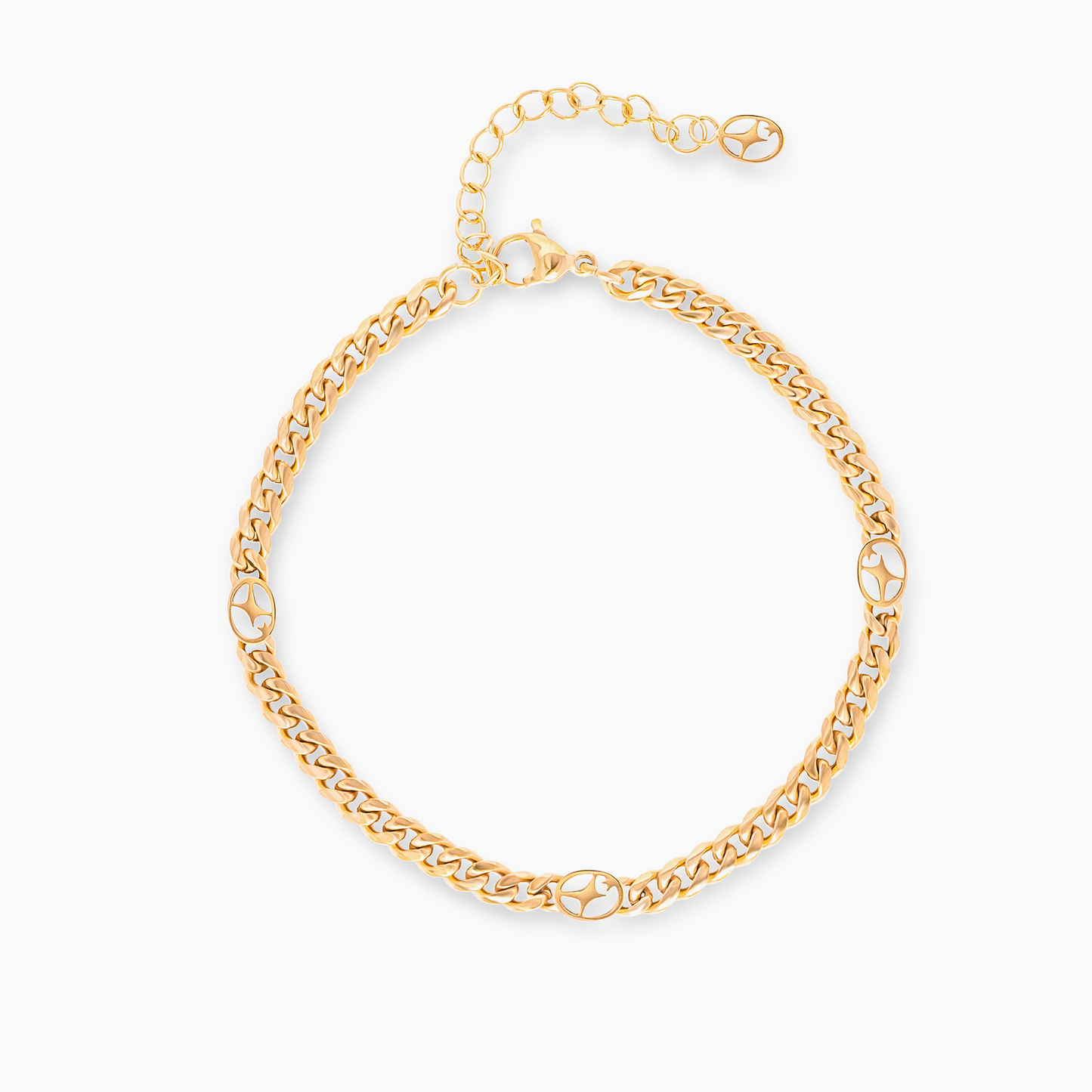 Cuban link bracelet 4 mm Signature Gold