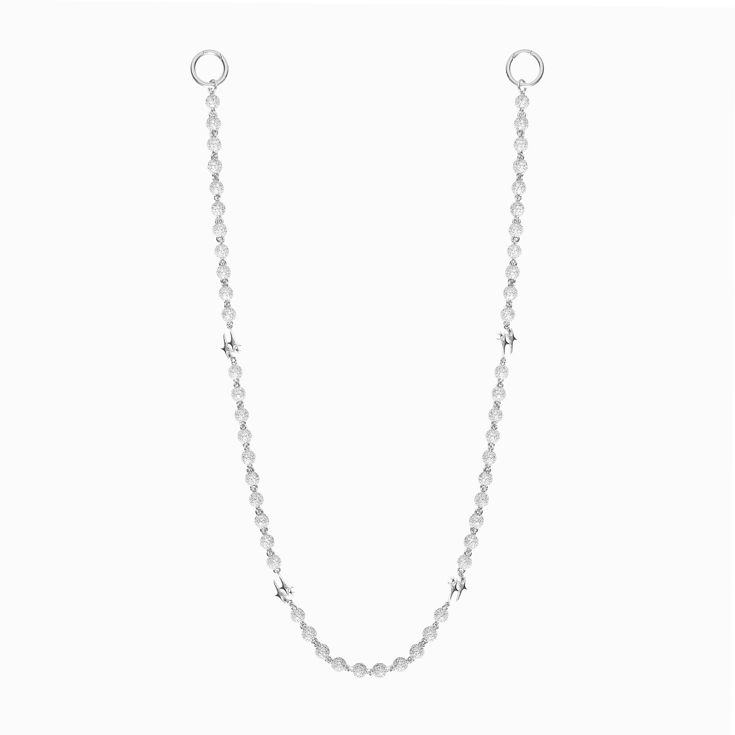 Wallet Chain Iced Bead link Signature Silver