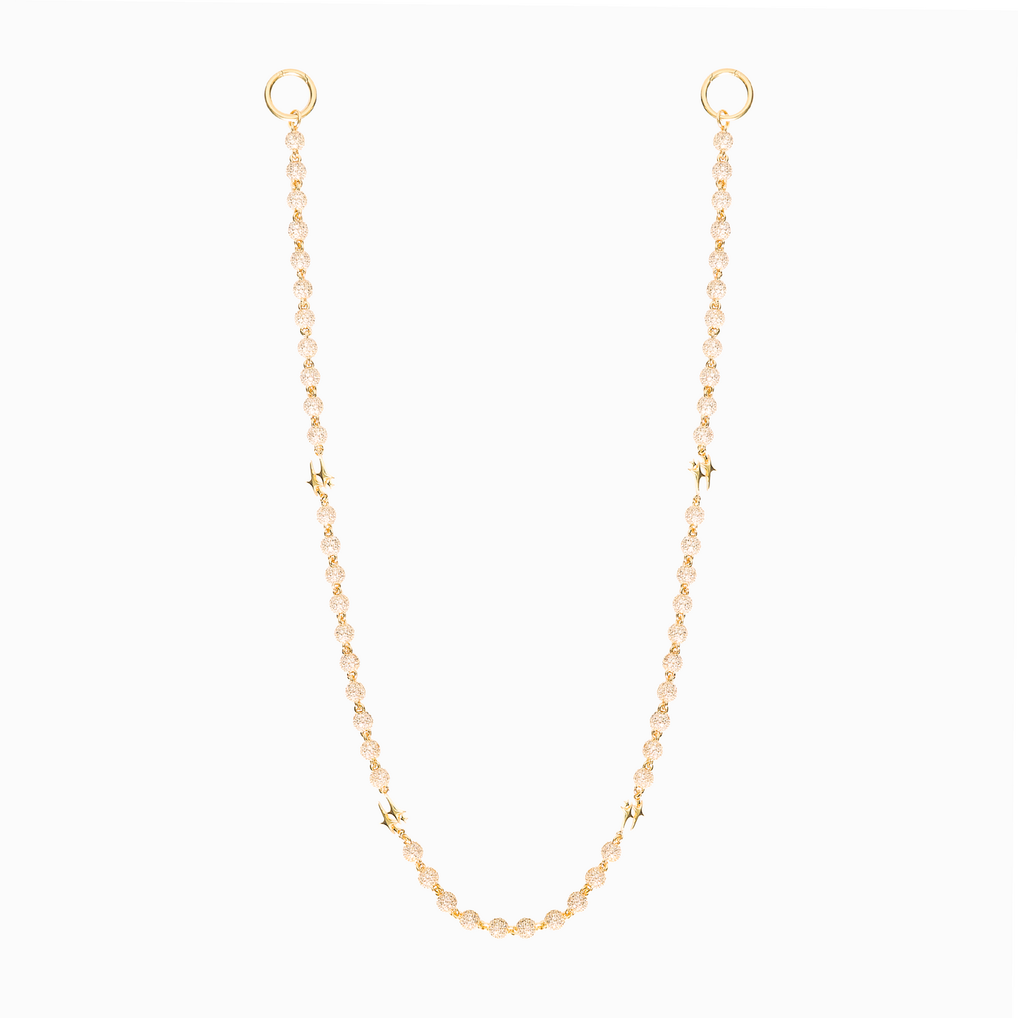 Wallet Chain Iced Bead link Signature Gold