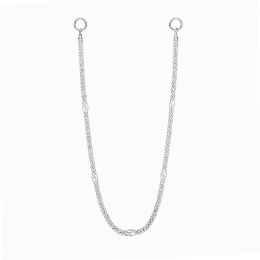 Wallet Chain Iced Cuban link Signature 5 mm Silver