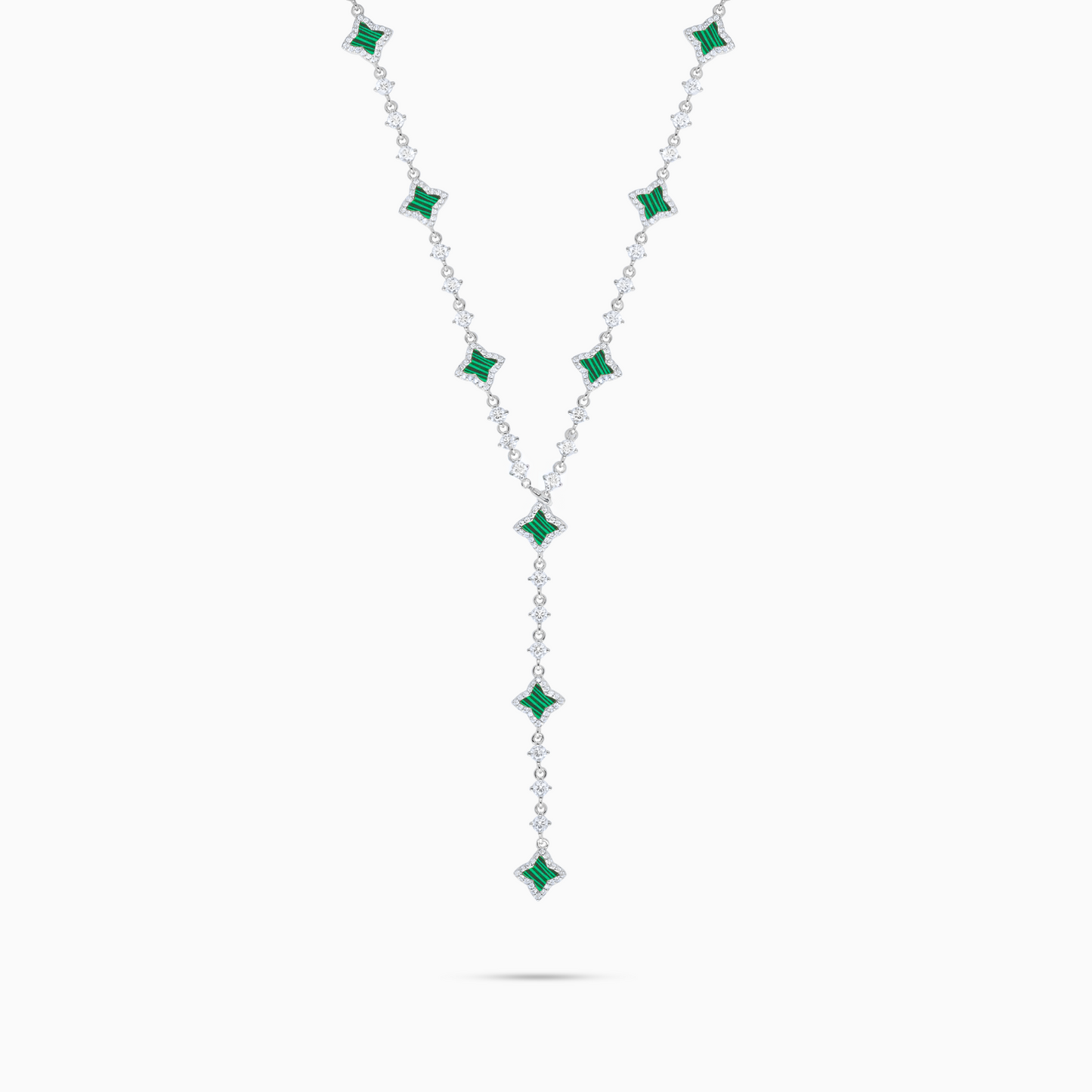 Lariat Flower Tennis Silver - Green Pattern