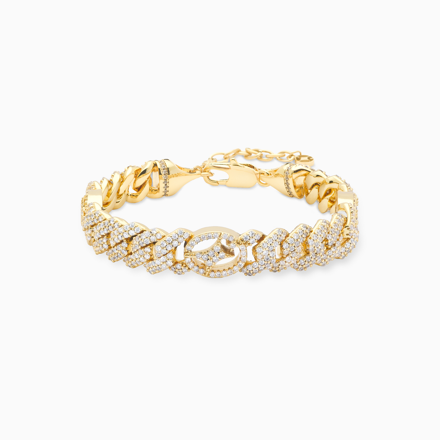 Signature Prong link Bracelet 10mm Gold