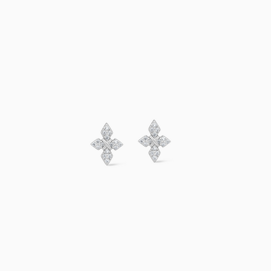 Iced Crossed Star Studs - Argenté