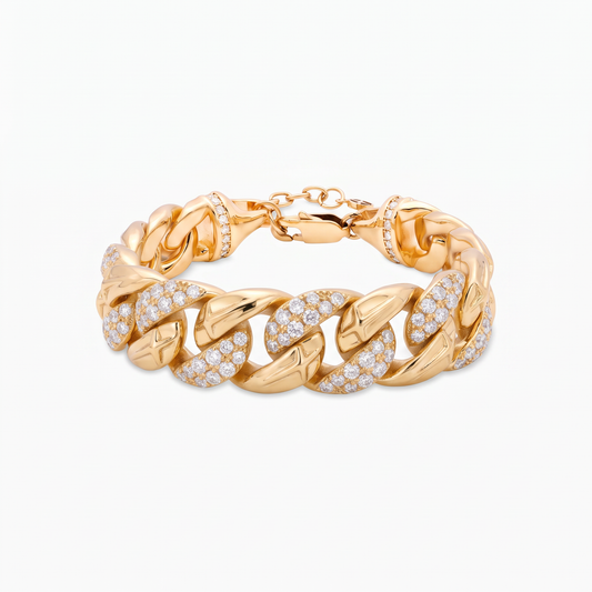 Iced Icon Cuban link Bracelet 15mm 1/2 - Gold