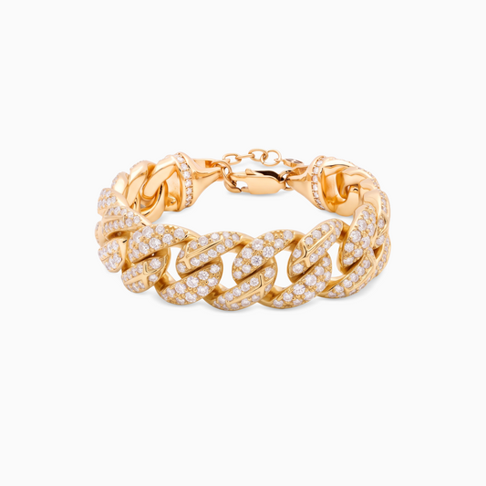 Iced Icon Cuban link Bracelet 15mm - Gold