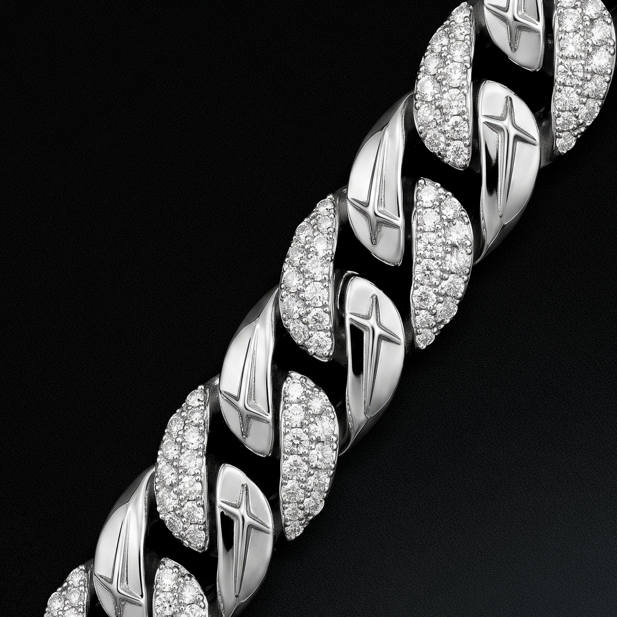 Chaîne Iced Icon Cuban link 15mm 1/2 Argentée