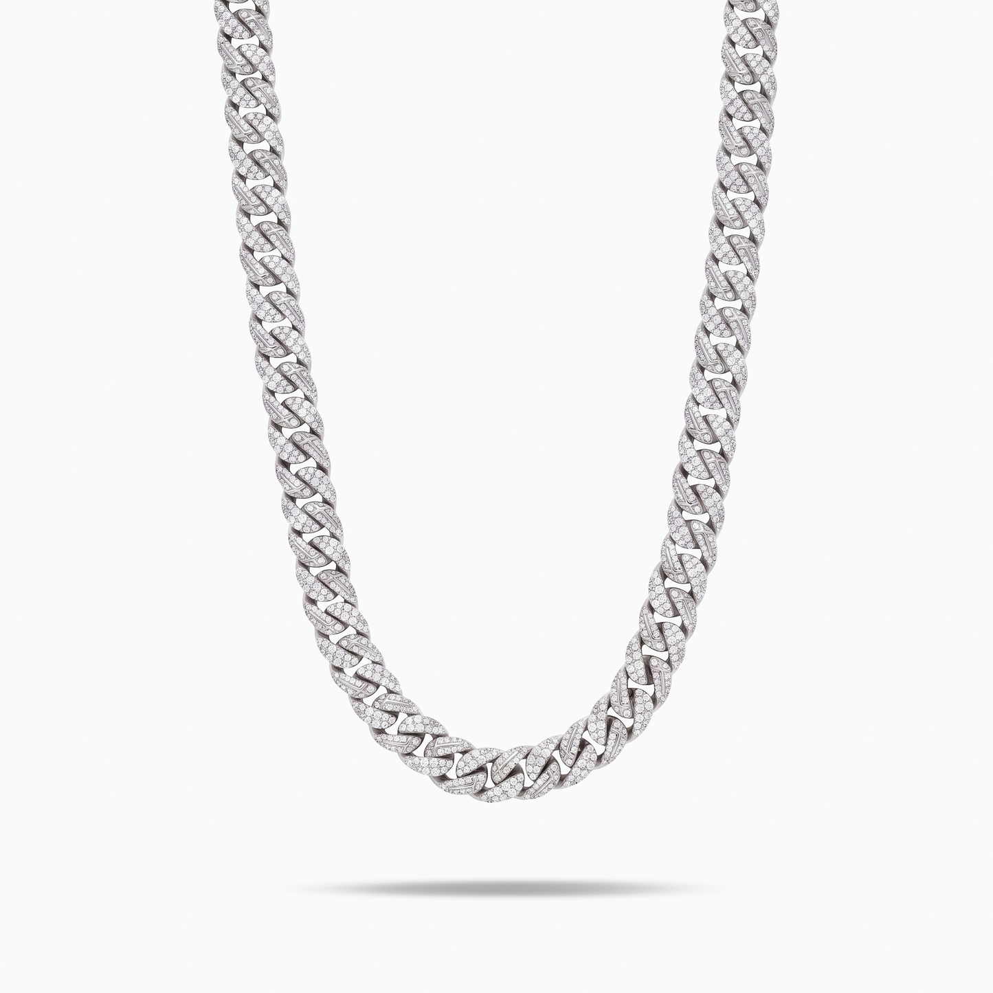 Chaîne Iced Icon Cuban link 8mm Argentée