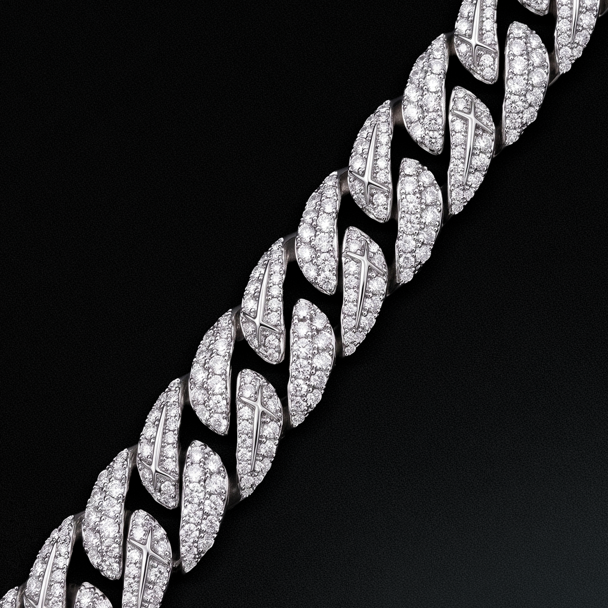 Bracelet Iced Icon Cuban link Plate 8mm Argenté