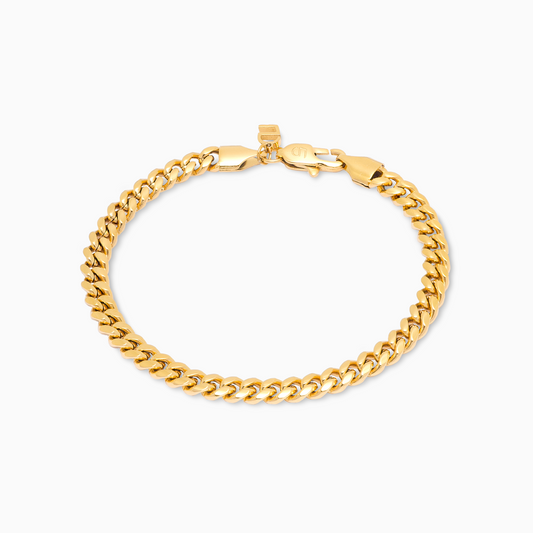 Cuban link bracelet 5 mm gold