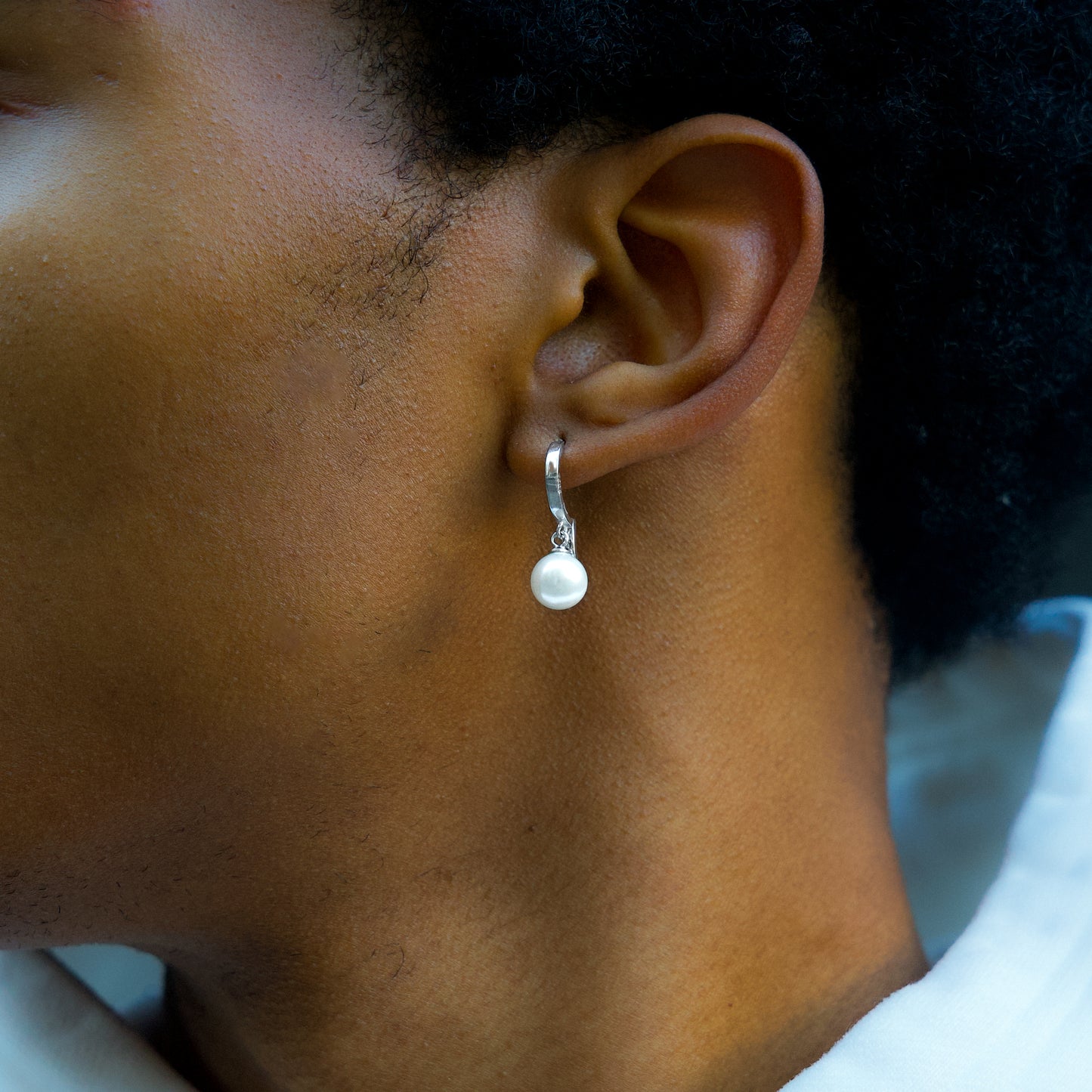 Pearl earrings argentées