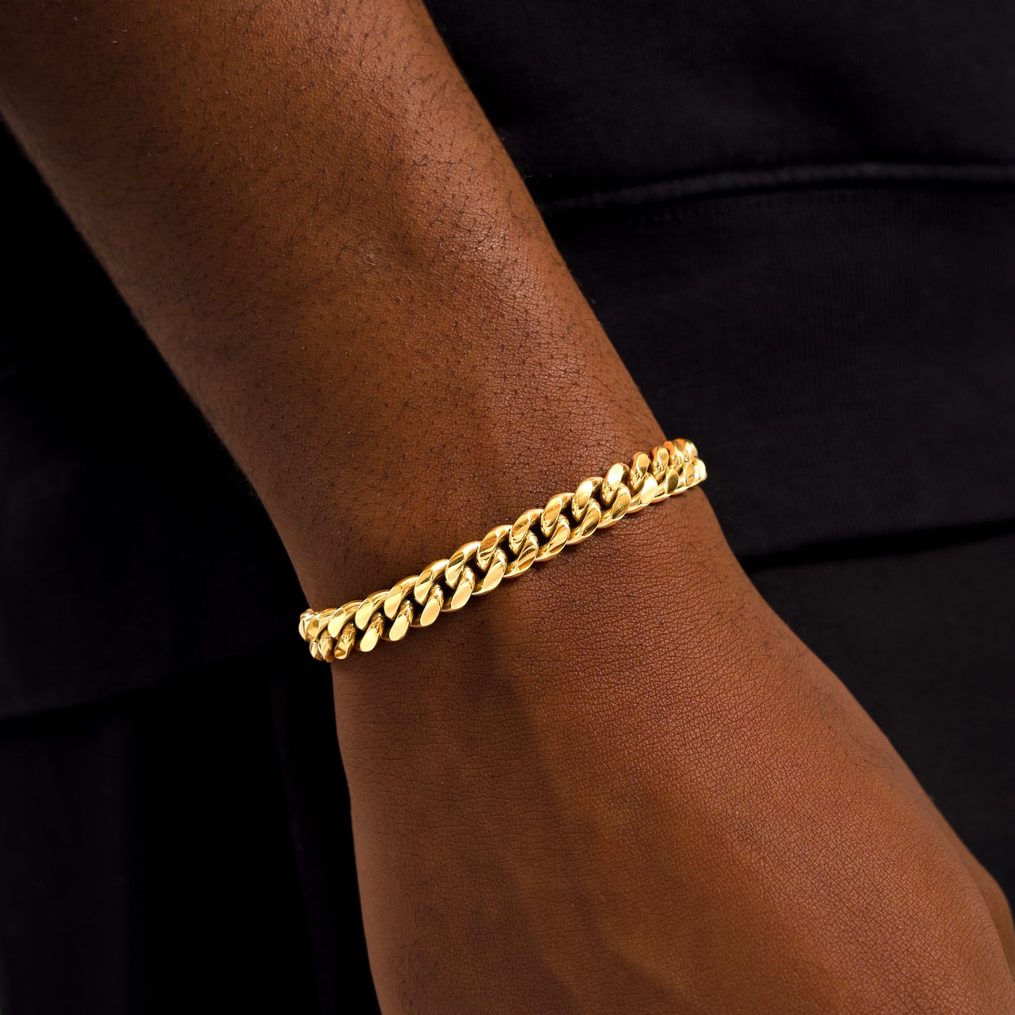 Bracelet Cuban link 8 mm doré