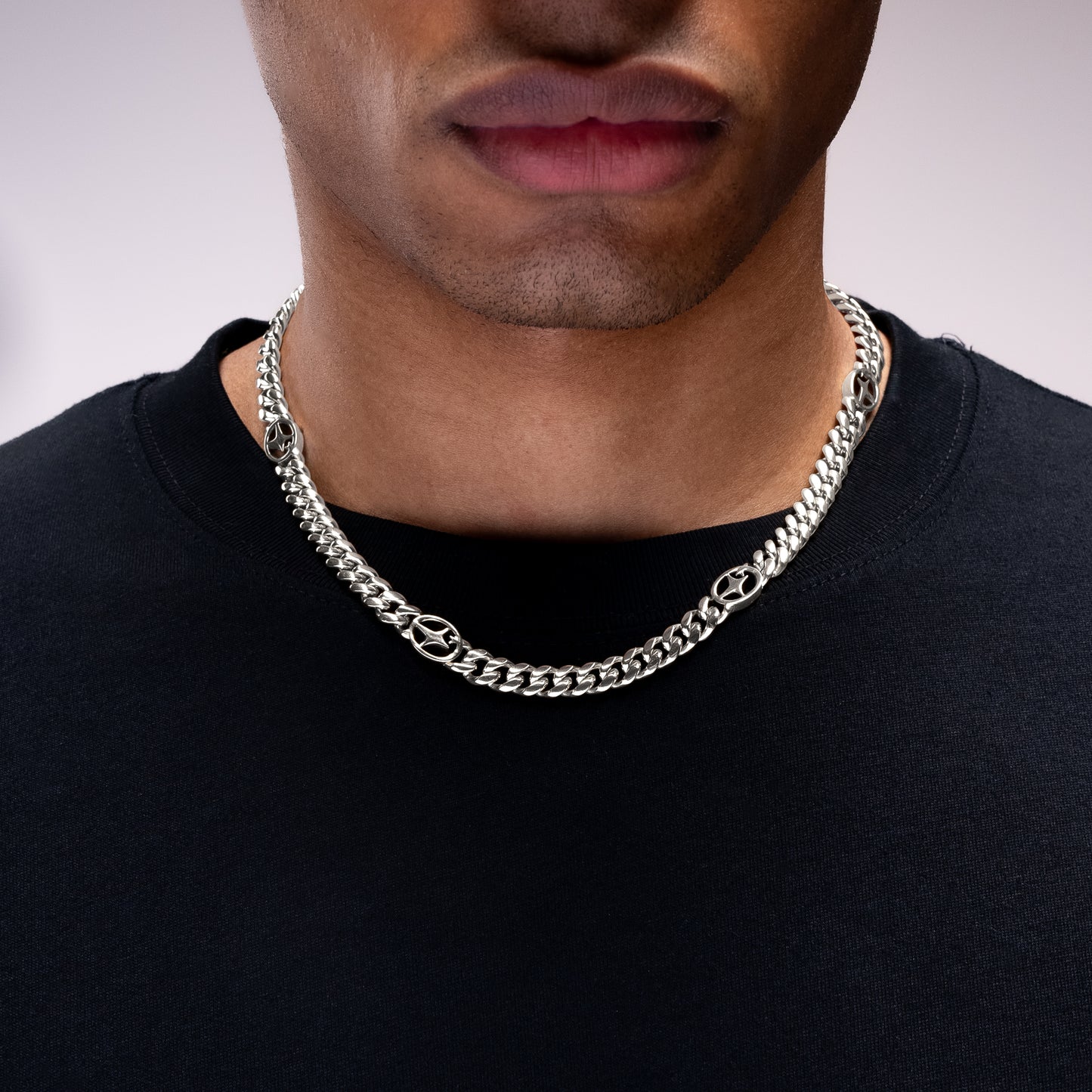 Cuban link chain 8 mm Signature Silver