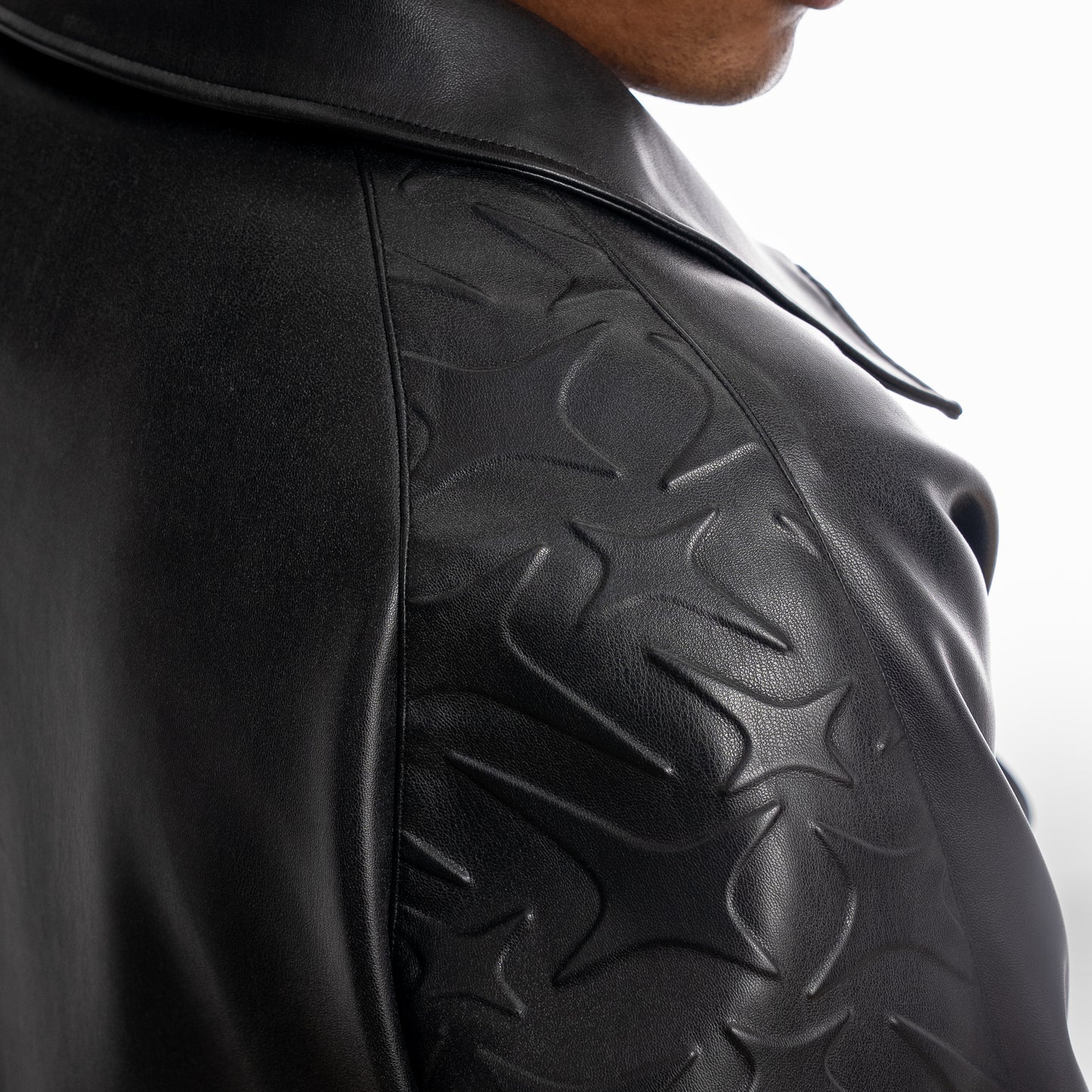 Leather Jacket Monogram - Black & Moissanite