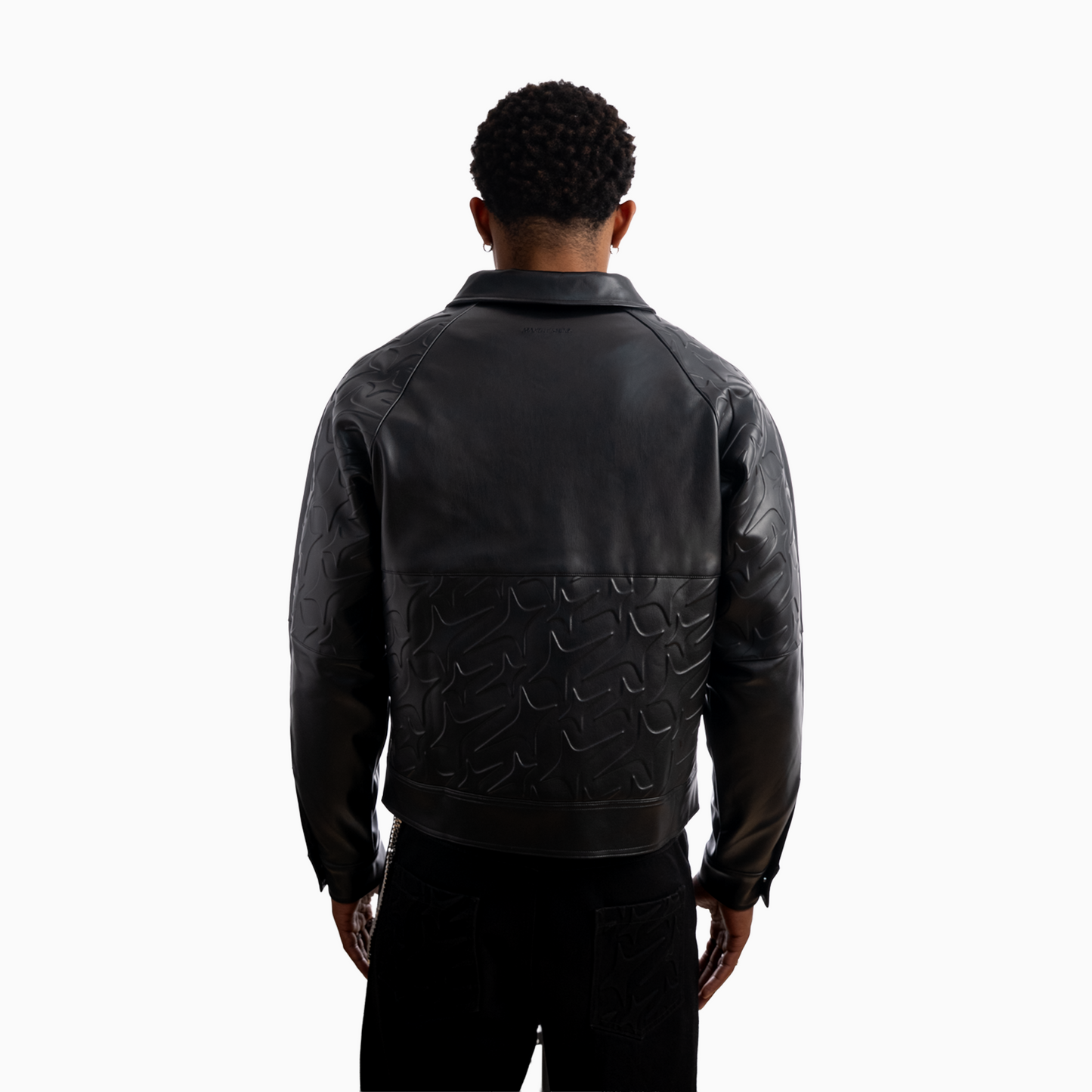 Leather Jacket Monogram - Black & Moissanite