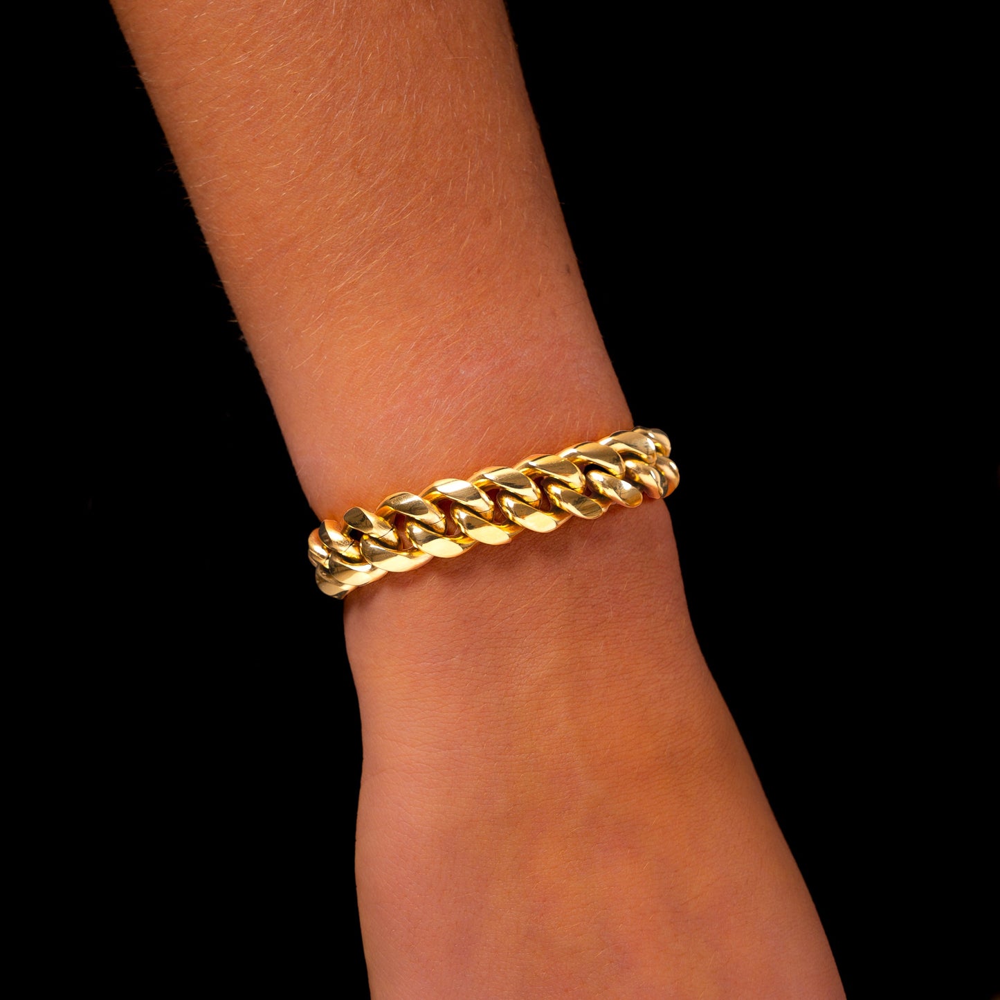 Cuban link bracelet 12 mm gold