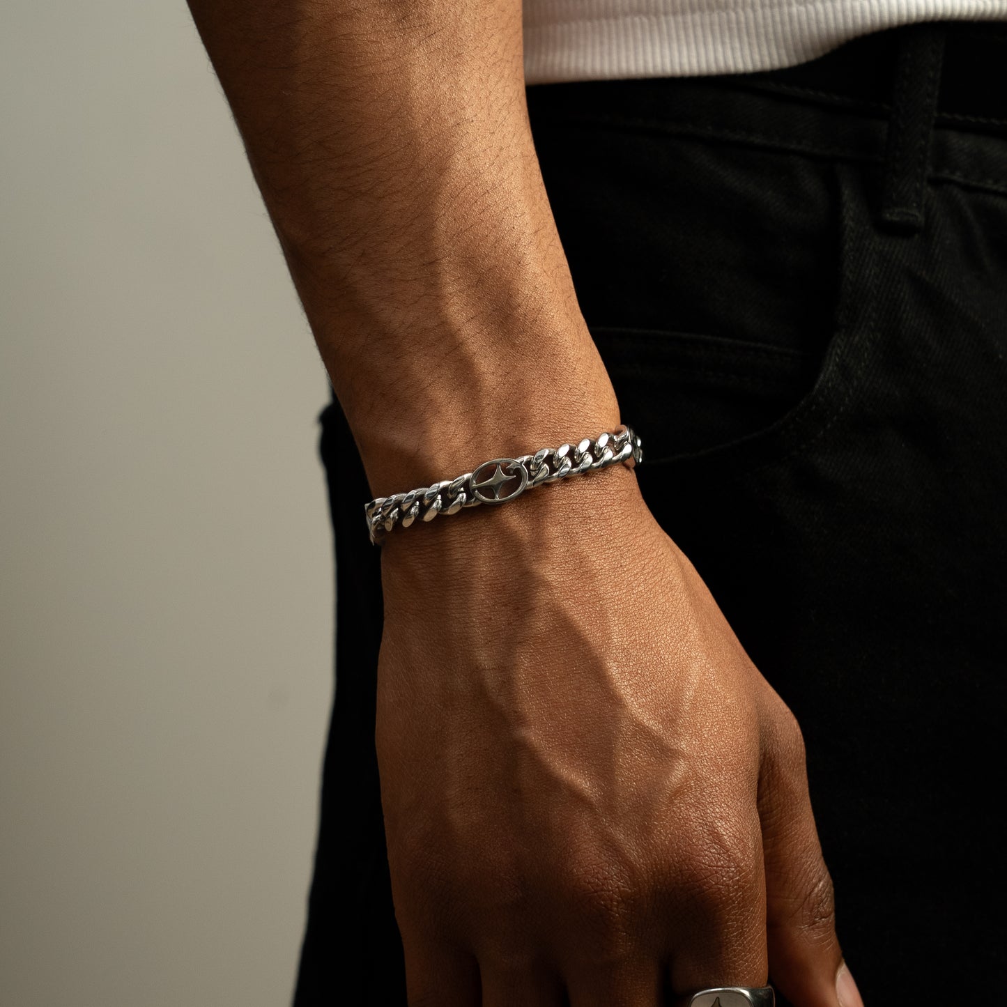 Bracelet Cuban link 8 mm Signature Argenté
