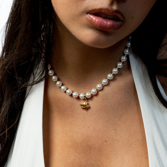 Pearl Double Stars Gold Chain