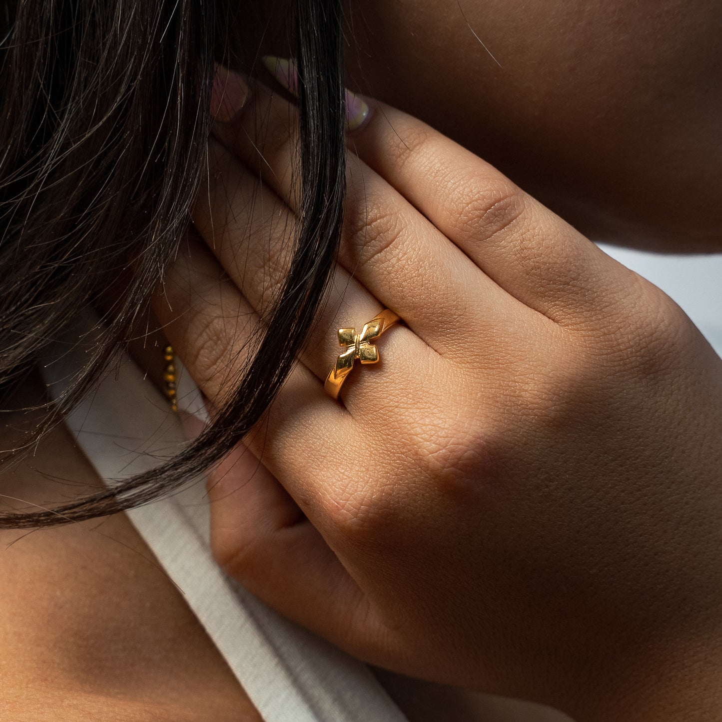 Crossed star ring - Gold