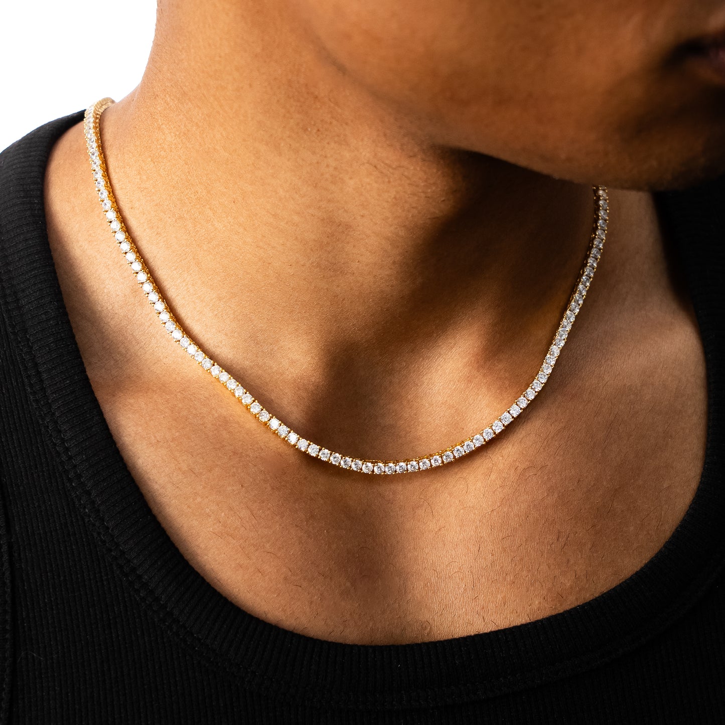 Chaîne Tennis 3 mm dorée