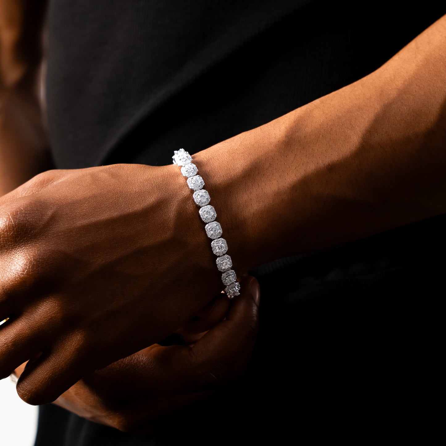 Pavé de brilliance bracelet 6mm silver