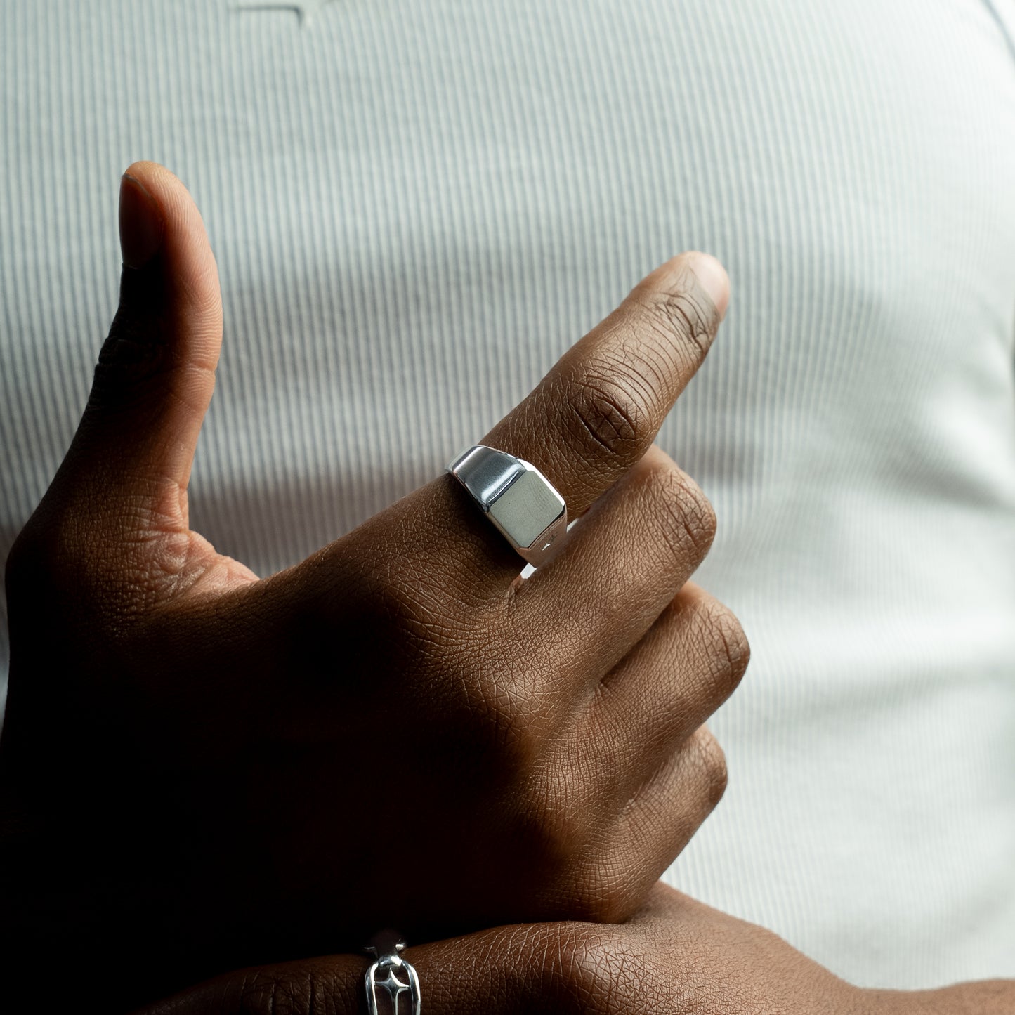 Square signet ring silver