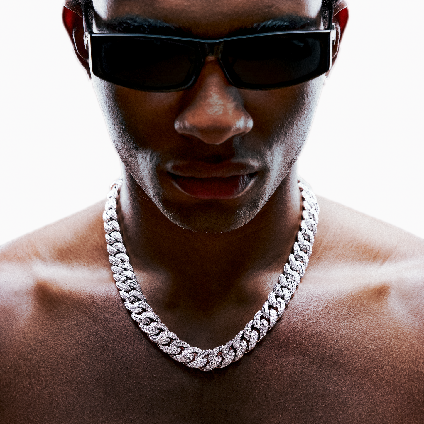 Chaîne Iced Icon Cuban link 15mm Argentée