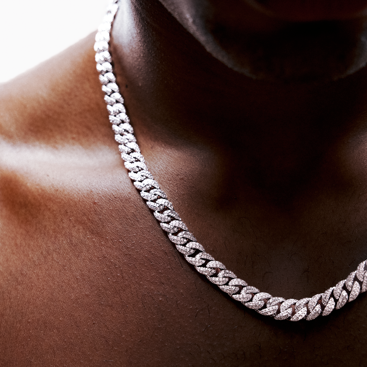 Chaîne Iced Icon Cuban link 8mm Argentée