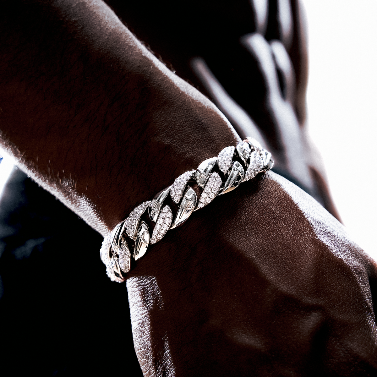 Iced Icon Cuban link Bracelet 15mm 1/2 - Silver