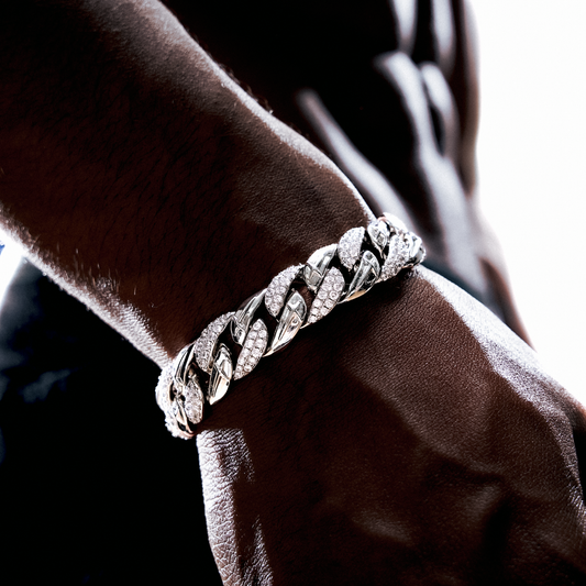 Iced Icon Cuban link Bracelet 15mm 1/2 - Silver