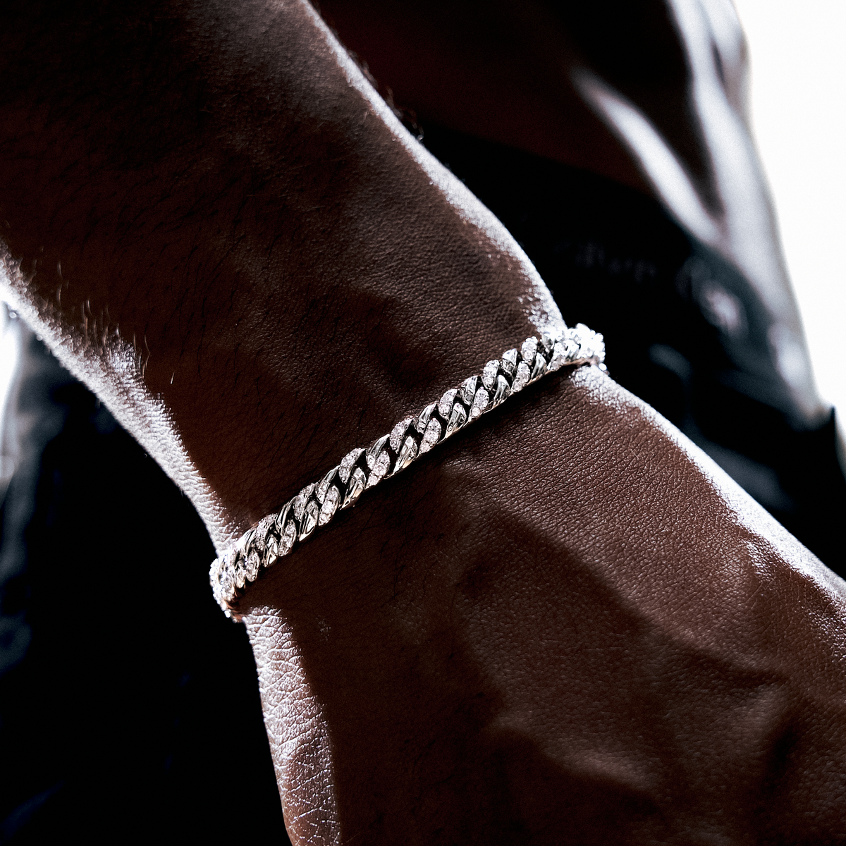 Bracelet Iced Icon Cuban link 6mm 1/2 - Argenté