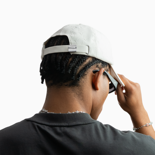 Leather Monogram Cap - White